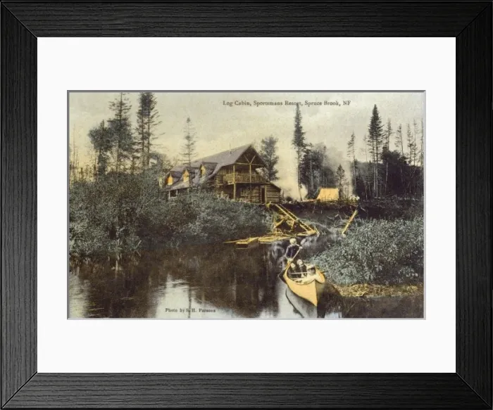 Framed Print : Log Cabin - Sportsmans Resort - Newfoundland Framed Print : Log Cabin - Sportsmans Resort - Newfoundland