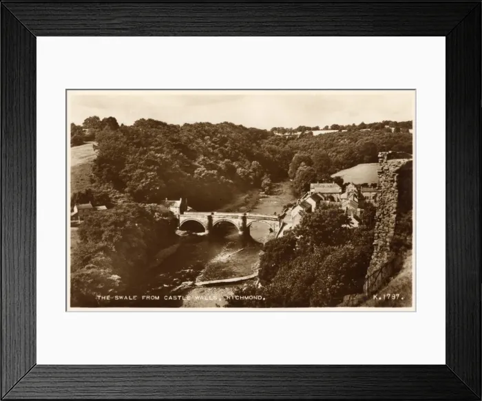 Framed Print : Richmond - The Swale from the Castle Walls