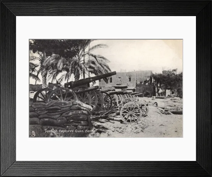 Framed Print : Captured Ottoman Turkish Guns - Iraq, WWI Framed Print : Captured Ottoman Turkish Guns - Iraq, WWI
