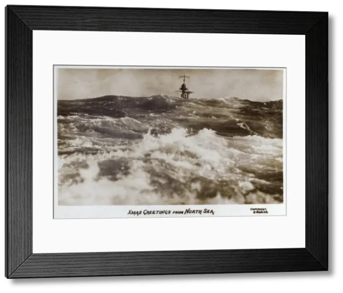 Framed Print : Warship peeking over North Sea waves Framed Print : Warship peeking over North Sea waves