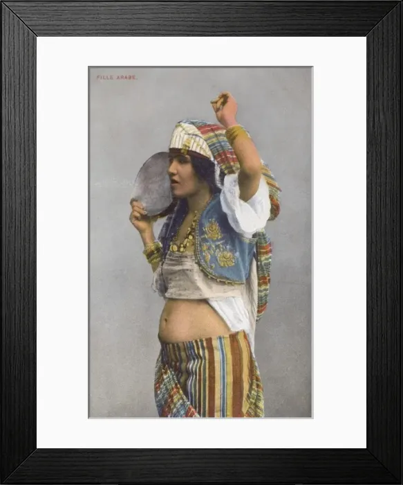 Framed Print : Egyptian Dancing Girl with tamborine Framed Print : Egyptian Dancing Girl with tamborine