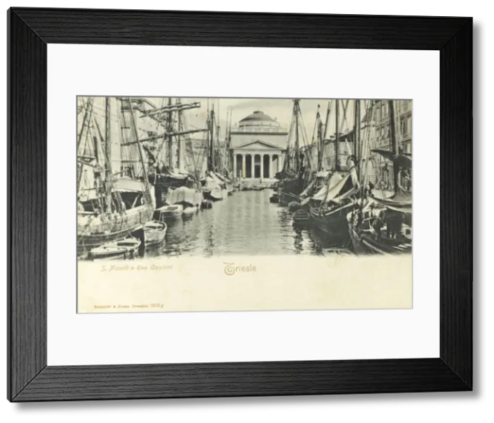 Framed Print : Trieste, Italy - Church of San Niccolo and Carciotti River Framed Print : Trieste, Italy - Church of San Niccolo and Carciotti River