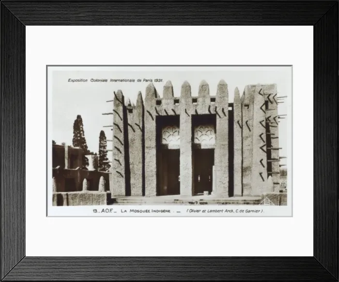 Framed Print : Adobe Mosque - Colonial Exhibition Paris Framed Print : Adobe Mosque - Colonial Exhibition Paris