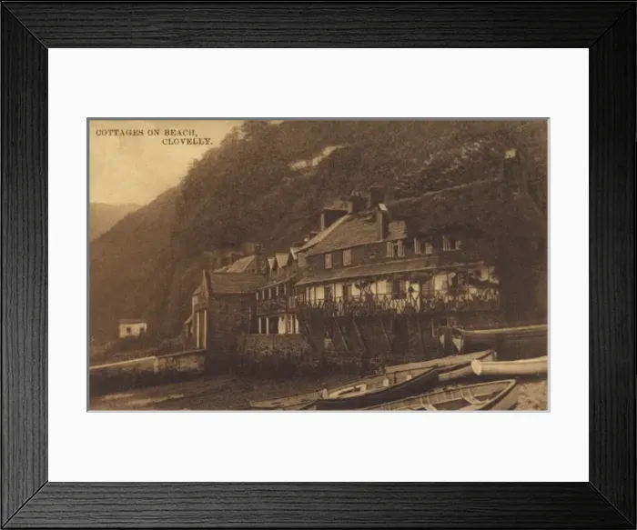 Framed Print : Cottages on the beach at Clovelly Framed Print : Cottages on the beach at Clovelly