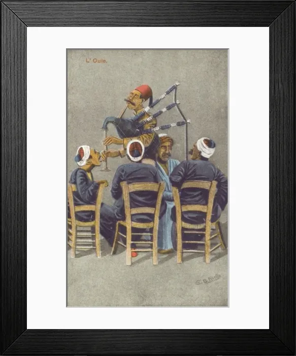 Framed Print : A Hearing - Four Egyptian men sitting outside a Cafe have their quiet discussion Framed Print : A Hearing - Four Egyptian men sitting outside a Cafe have their quiet discussion