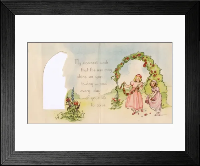 Framed Print : Wedding Day card (inside) Framed Print : Wedding Day card (inside)