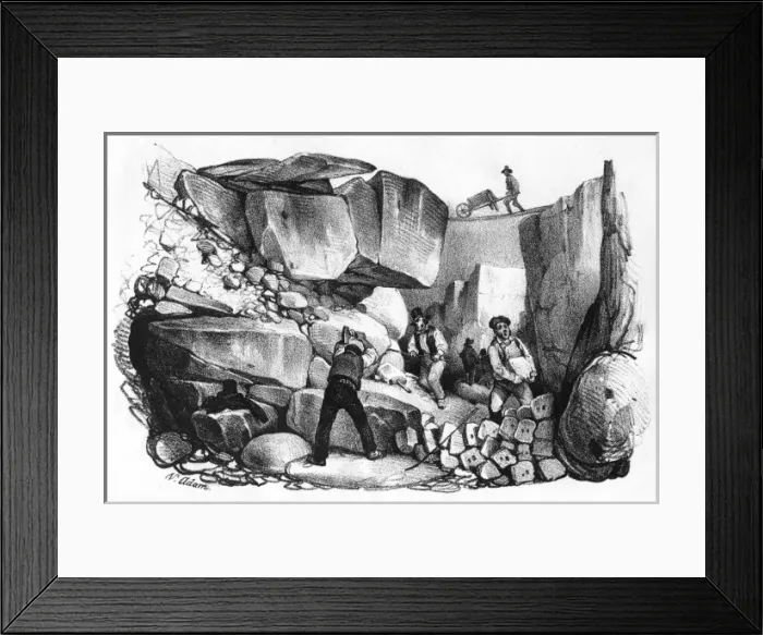 Framed Print : Quarrying, France Framed Print : Quarrying, France
