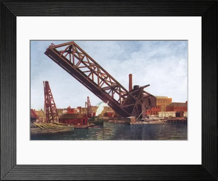 Framed Print : Bridge, Chicago Harbour Framed Print : Bridge, Chicago Harbour