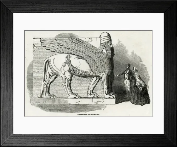 Framed Print : Nineveh Sculpture at the British Museum, London, 1850 Framed Print : Nineveh Sculpture at the British Museum, London, 1850