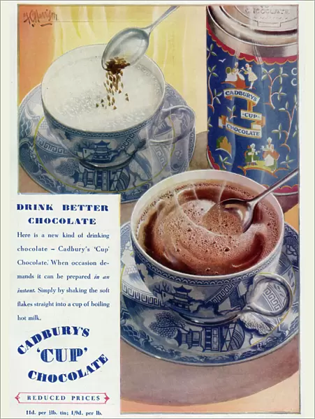 Advert for Cadburys cup chocolate
