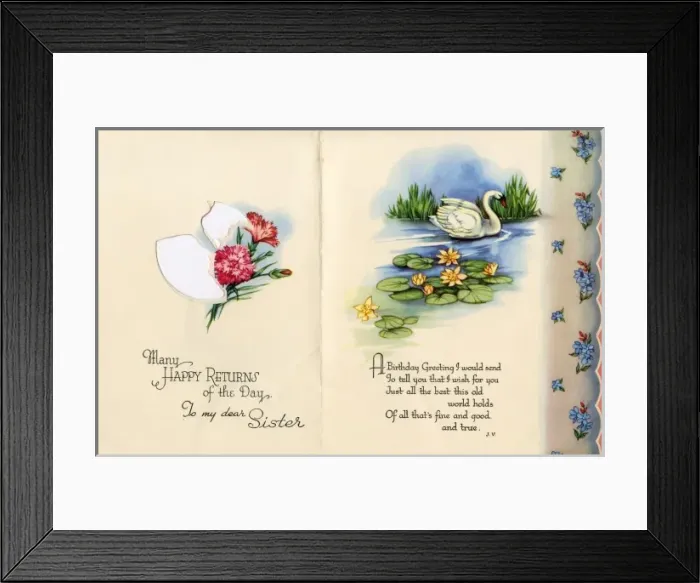 Framed Print : Birthday card for a sister Framed Print : Birthday card for a sister