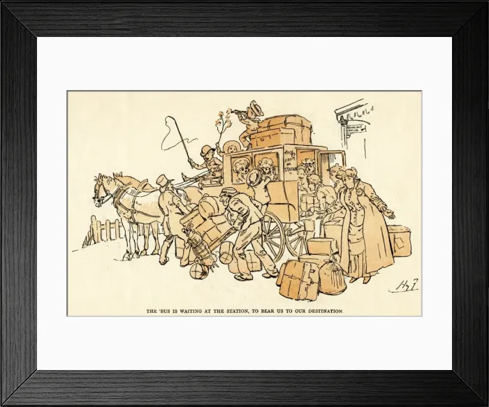 Framed Print : Bus coach been over loaded with luggage and children Framed Print : Bus coach been over loaded with luggage and children
