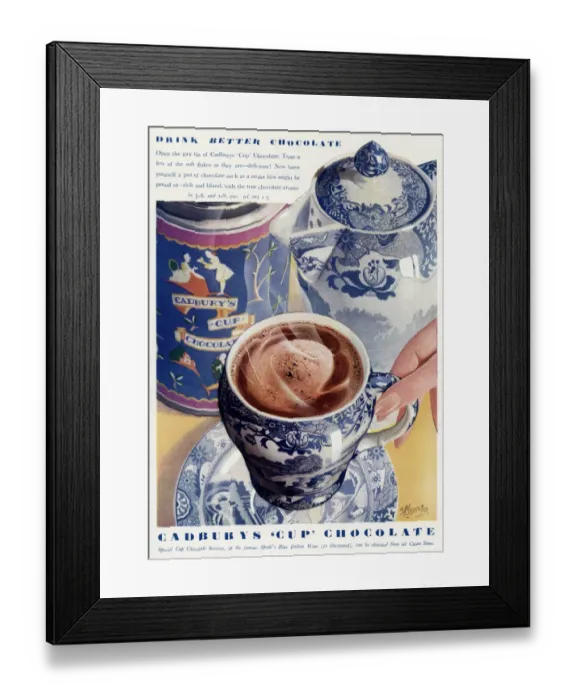 Framed Print : Advert for Cadburys cup chocolate Framed Print : Advert for Cadburys cup chocolate