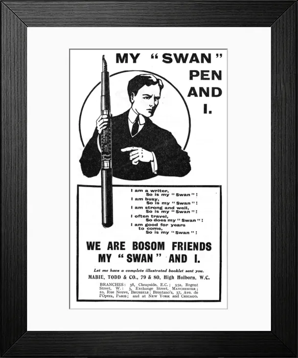 Framed Print : Advertisement for Swan Pen Framed Print : Advertisement for Swan Pen
