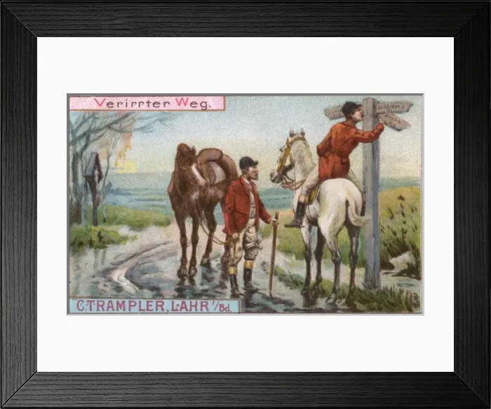 Framed Print : Hunters and Signpost Framed Print : Hunters and Signpost