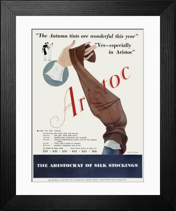 Framed Print : Advert for Aristoc stockings 1934 Framed Print : Advert for Aristoc stockings 1934