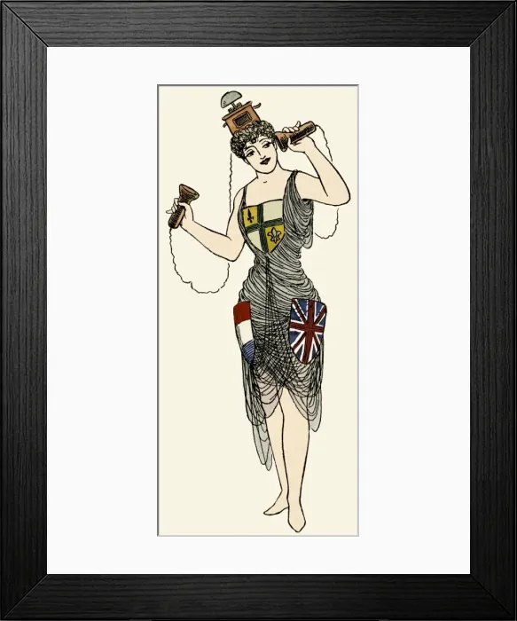 Framed Print : Woman wearing telephonic fancy dress Framed Print : Woman wearing telephonic fancy dress