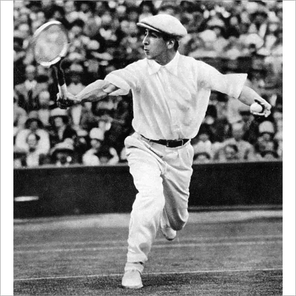 Rene Lacoste in play at Wimbledon