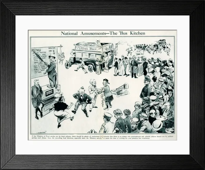 Framed Print : National Amusement - The Bus Kitchen 1918 Framed Print : National Amusement - The Bus Kitchen 1918