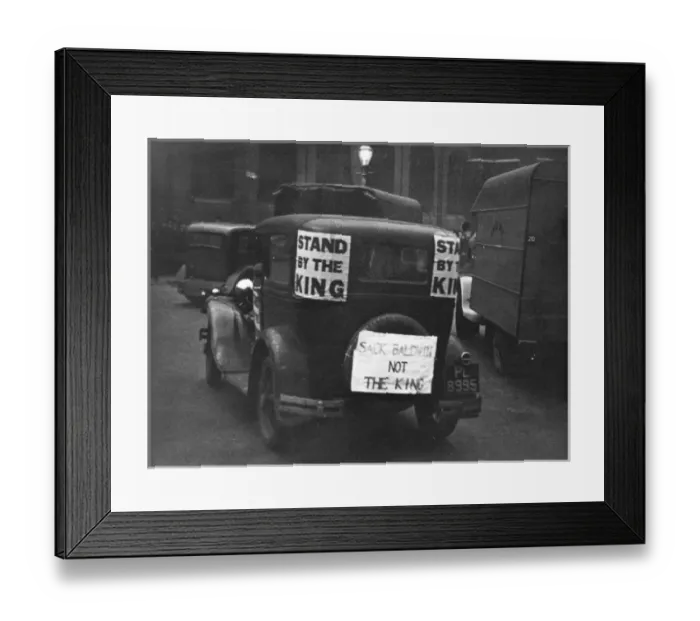 Framed Print : Abdcation crisis: sloganed car Framed Print : Abdcation crisis: sloganed car