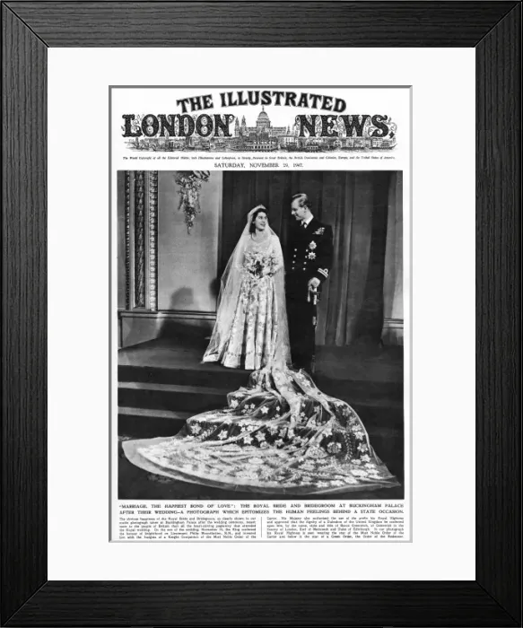 Framed Print : ILN front cover: Princess Elizabeth and the Duke of Edinburg Framed Print : ILN front cover: Princess Elizabeth and the Duke of Edinburg
