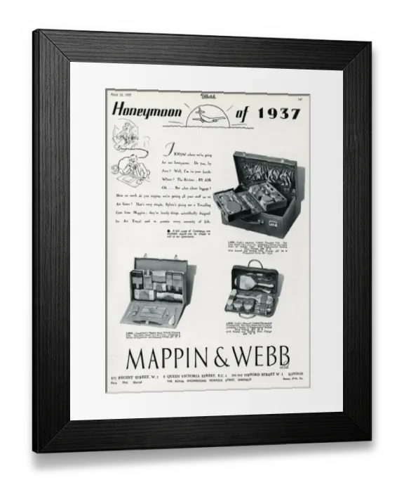 Framed Print : Advert for Mappin & Webb compact dressing case 1937