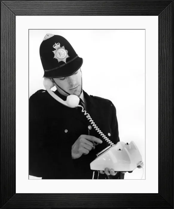 Framed Print : Policeman on the Phone Framed Print : Policeman on the Phone