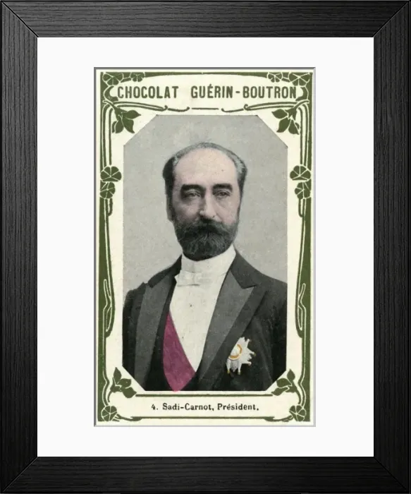 Framed Print : CARNOT. MARIE-FRANCOIS-SADI CARNOT French politician and President Date: 1837 - 1894 Framed Print : CARNOT. MARIE-FRANCOIS-SADI CARNOT French politician and President Date: 1837 - 1894