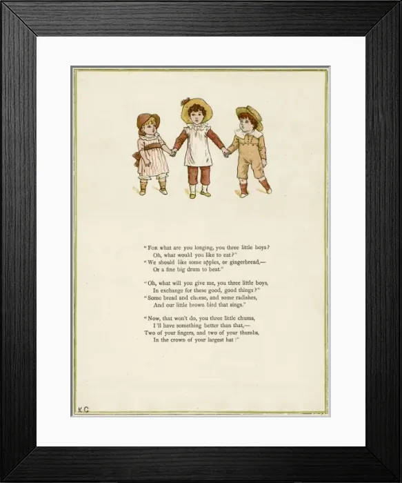 Framed Print : Three little boys holding hands Framed Print : Three little boys holding hands