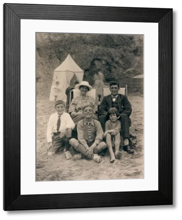Framed Print : Family of five on holiday Framed Print : Family of five on holiday
