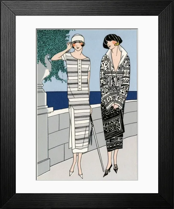 Framed Print : Two ladies in outfits by Jean Patou and Drecoll Framed Print : Two ladies in outfits by Jean Patou and Drecoll