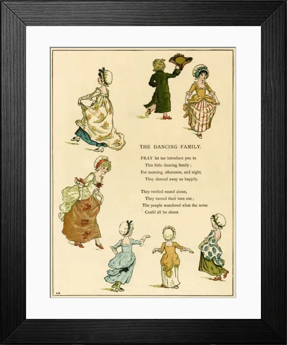 Framed Print : Illustration, The Dancing Family Framed Print : Illustration, The Dancing Family