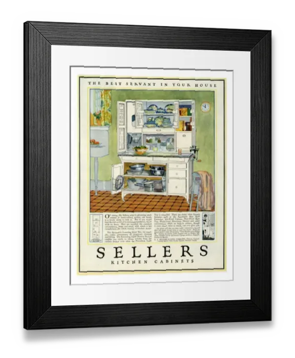 Framed Print : Sellers Kitchen Cabinets Framed Print : Sellers Kitchen Cabinets