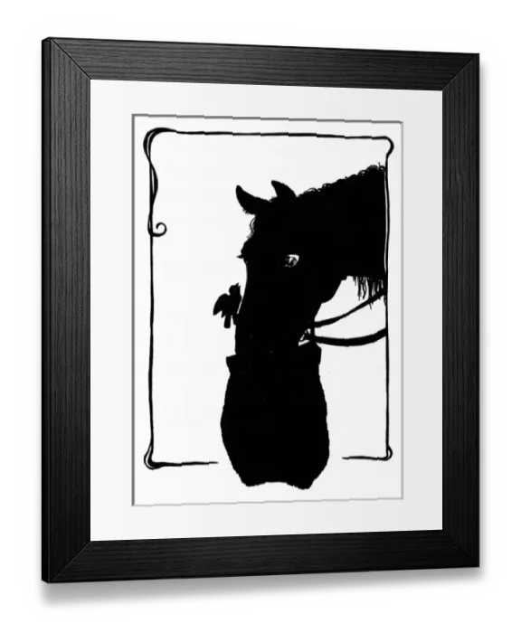 Framed Print : Jack Sparrow asking the horse for a few grains of corn