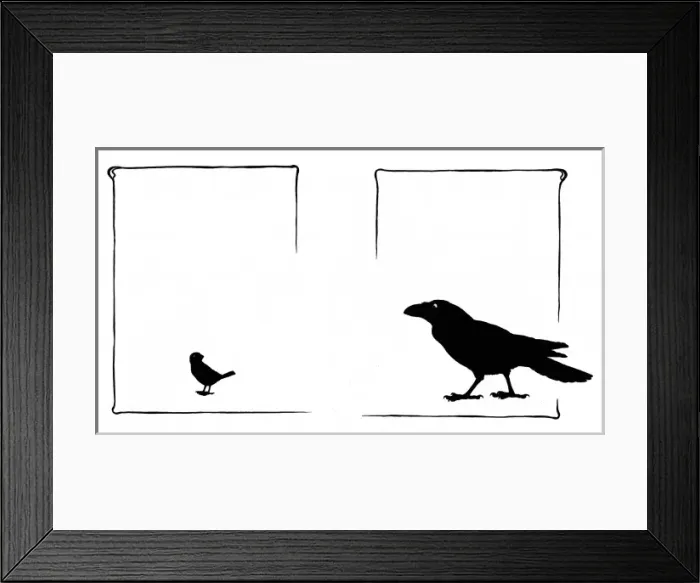 Framed Print : Jack Sparrow asks the tame raven for help