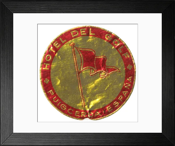 Framed Print : Label, Hotel Del Golf, Puigcerda, Catalonia, Spain Framed Print : Label, Hotel Del Golf, Puigcerda, Catalonia, Spain