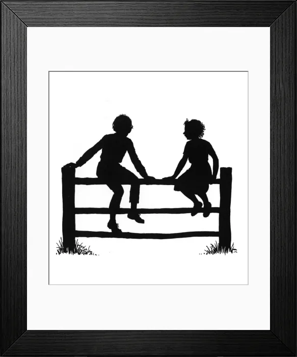Framed Print : Dunderpate and his friend Susan sitting on a fence Framed Print : Dunderpate and his friend Susan sitting on a fence