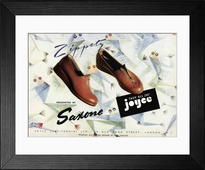 Framed Print : Advert for Zippety by Joyce California shoes 1948 Framed Print : Advert for Zippety by Joyce California shoes 1948