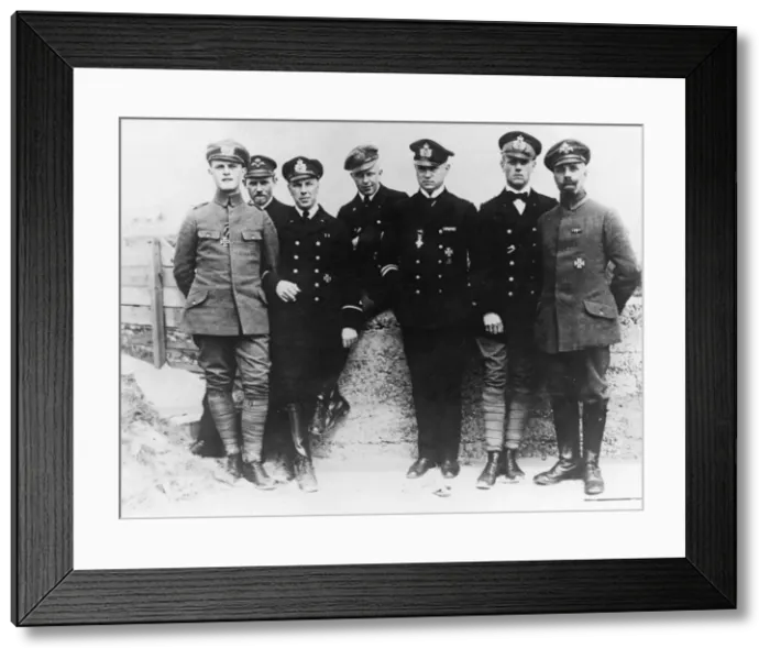 Framed Print : German officers who defended Zeebrugge, Belgium, WW1