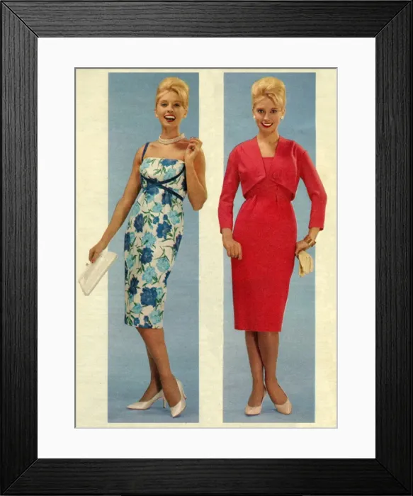 Framed Print : 1950s fashionable dresses Framed Print : 1950s fashionable dresses