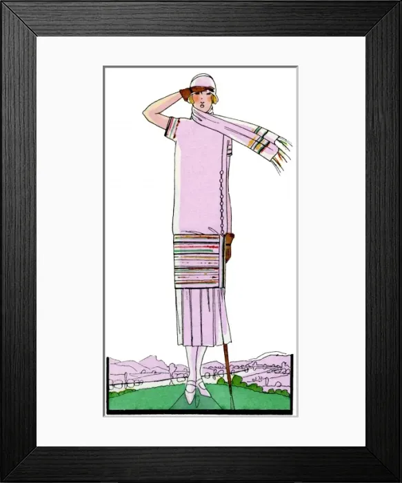 Framed Print : Young lady in three-piece outfit by Bernard Framed Print : Young lady in three-piece outfit by Bernard