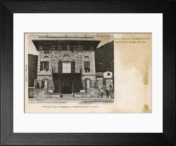 Framed Print : Hotel Pension Cosmopolite at Paraggi, Italy Framed Print : Hotel Pension Cosmopolite at Paraggi, Italy