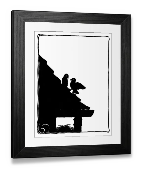 Framed Print : Jack and Jennie Sparrow on the roof Framed Print : Jack and Jennie Sparrow on the roof