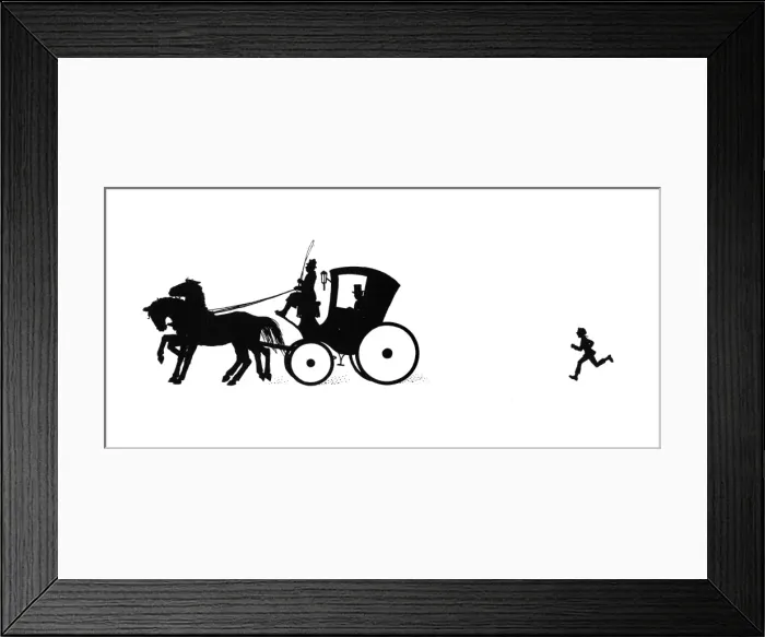 Framed Print : Dunderpate runs after a coach and horses Framed Print : Dunderpate runs after a coach and horses