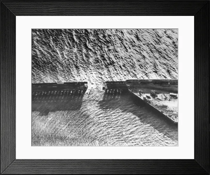 Framed Print : Aerial view of Zeebrugge Mole, Belgium, WW1 Framed Print : Aerial view of Zeebrugge Mole, Belgium, WW1