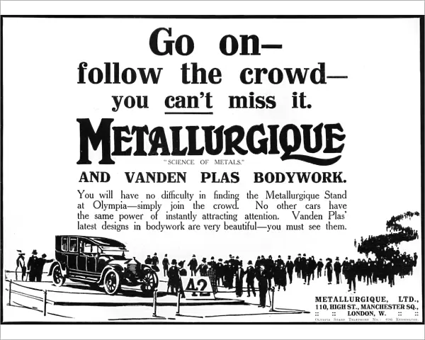 Metallurgique Motors advertisement, 1911