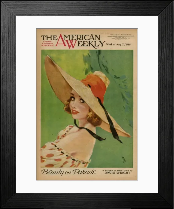 Framed Print : David Wright woman in a wide-brimmed hat Framed Print : David Wright woman in a wide-brimmed hat