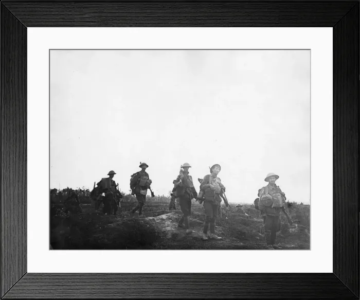Framed Print : Australian troops near Clery, France, WW1 Framed Print : Australian troops near Clery, France, WW1