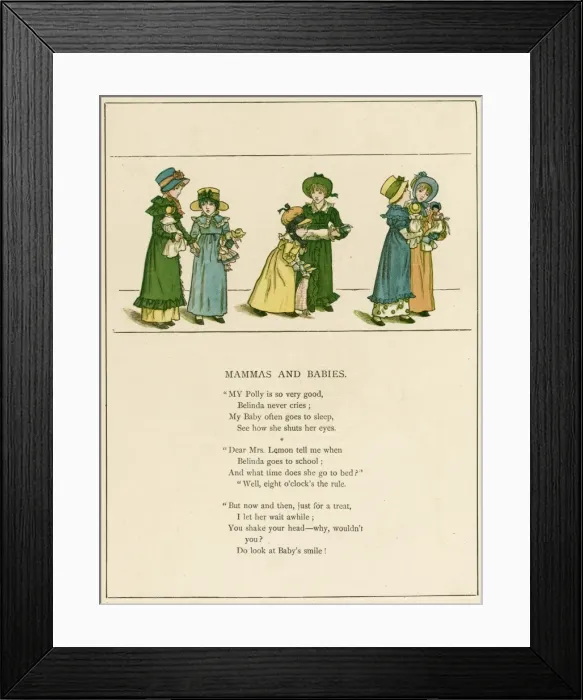Framed Print : Illustration, Mammas and Babies Framed Print : Illustration, Mammas and Babies