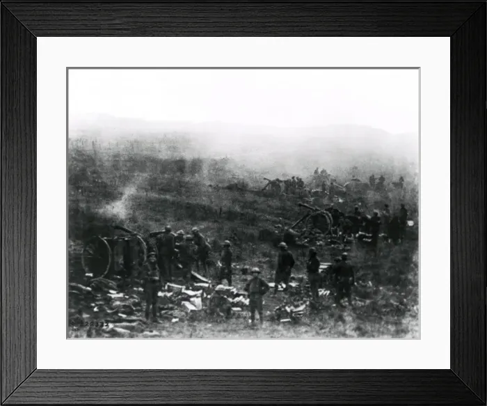 Framed Print : American artillery in Argonne, France, WW1 Framed Print : American artillery in Argonne, France, WW1